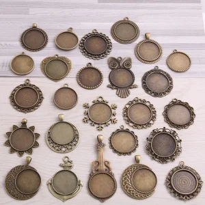 (CLEARANCE STASH) Alloy cabochon setting pendant and other supplies | kerangka cabochon