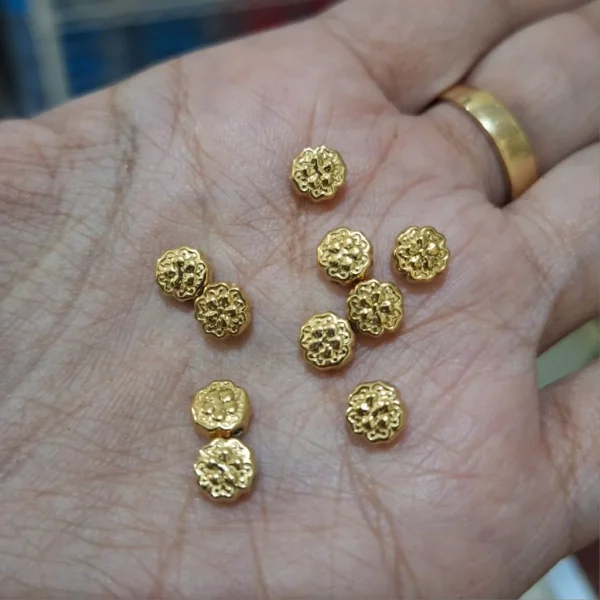 304 stainless steel flower golden beads | manik stainless bunga