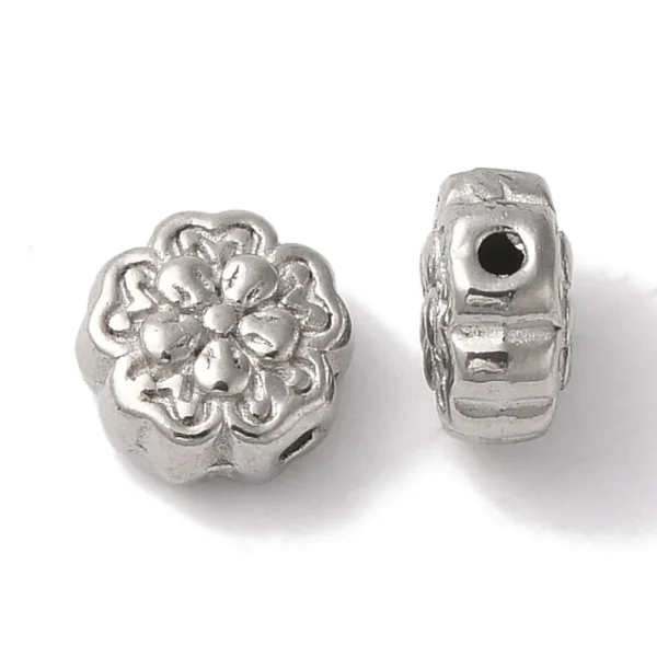 304 stainless steel flower golden beads | manik stainless bunga