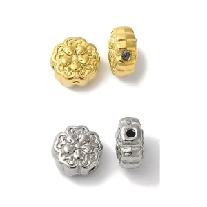 304 stainless steel flower golden beads | manik stainless bunga