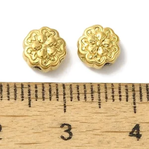 304 stainless steel flower golden beads | manik stainless bunga
