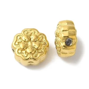 304 stainless steel flower golden beads | manik stainless bunga