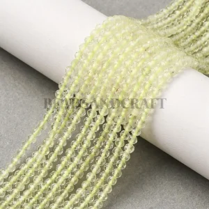 Natural lemon quartz faceted round beads
