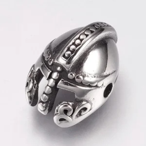 304 stainless steel gladiators helmet beads | manik stainless helm