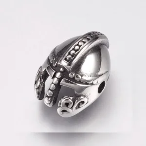 304 stainless steel gladiators helmet beads | manik stainless helm