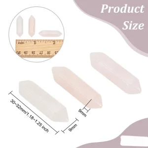 Natural rosequartz and crystal quartz double terminate point wire wrap pendant | Liontin batu diy