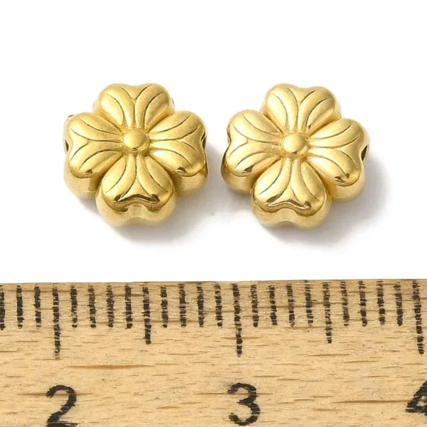 304 stainless steel gold plated clover beads (1pc) | manik stainless bunga semanggi