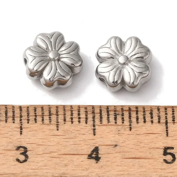 304 stainless steel gold plated clover beads (1pc) | manik stainless bunga semanggi