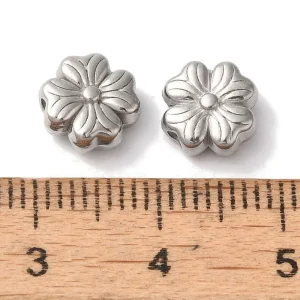 304 stainless steel gold plated clover beads (1pc) | manik stainless bunga semanggi