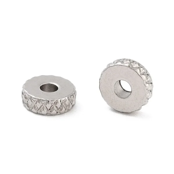 202 stainless steel non tarnish flat column beads | manik stainless steel