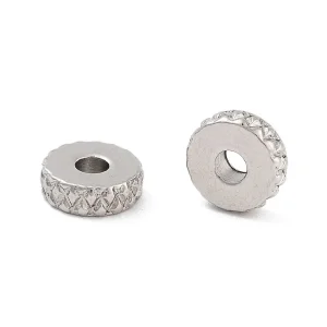 202 stainless steel non tarnish flat column beads | manik stainless steel