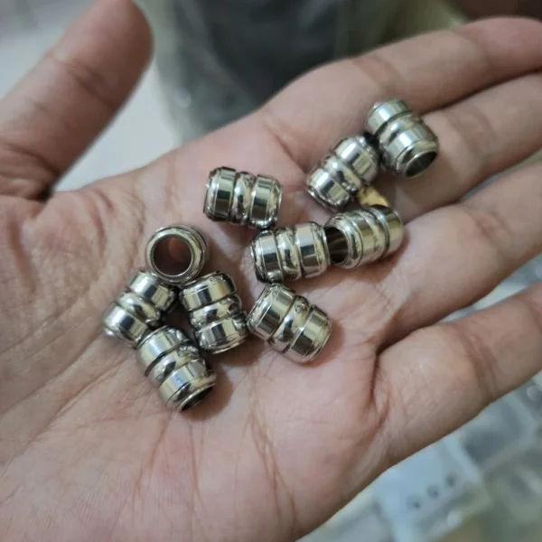 201 stainless steel barrel groove beads | manik stainless besar