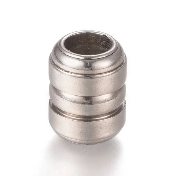 201 stainless steel barrel groove beads | manik stainless besar