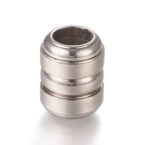 201 stainless steel barrel groove beads | manik stainless besar