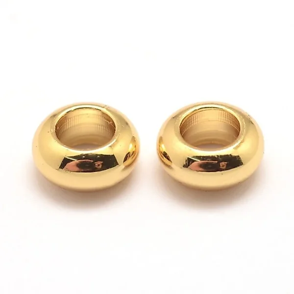 18k gold plated brass rondelle shape beads | manik rondel lapis emas
