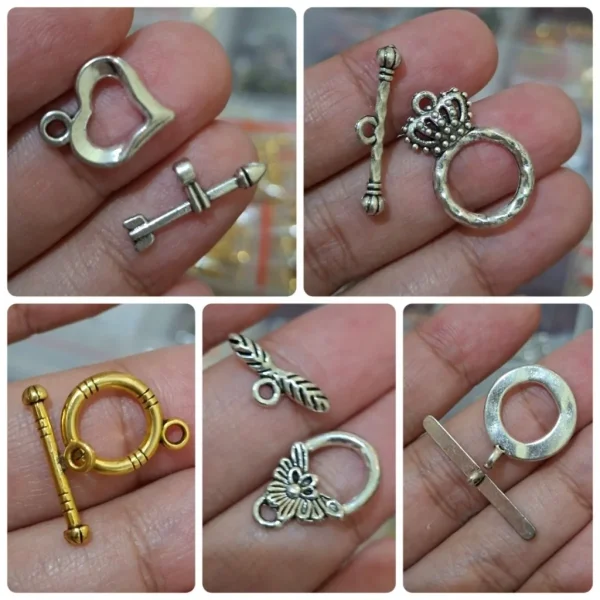 Metal alloy mix shape toggle clasp | kaitan gelang kalung