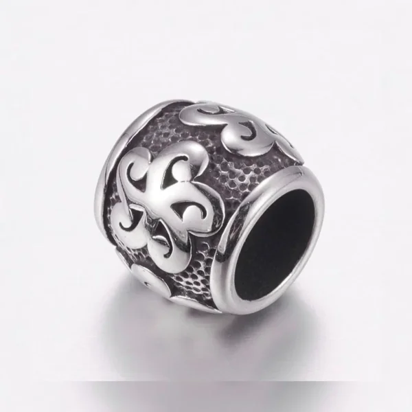 304 stainless steel large hole barrel beads | manik stainless lubang besar